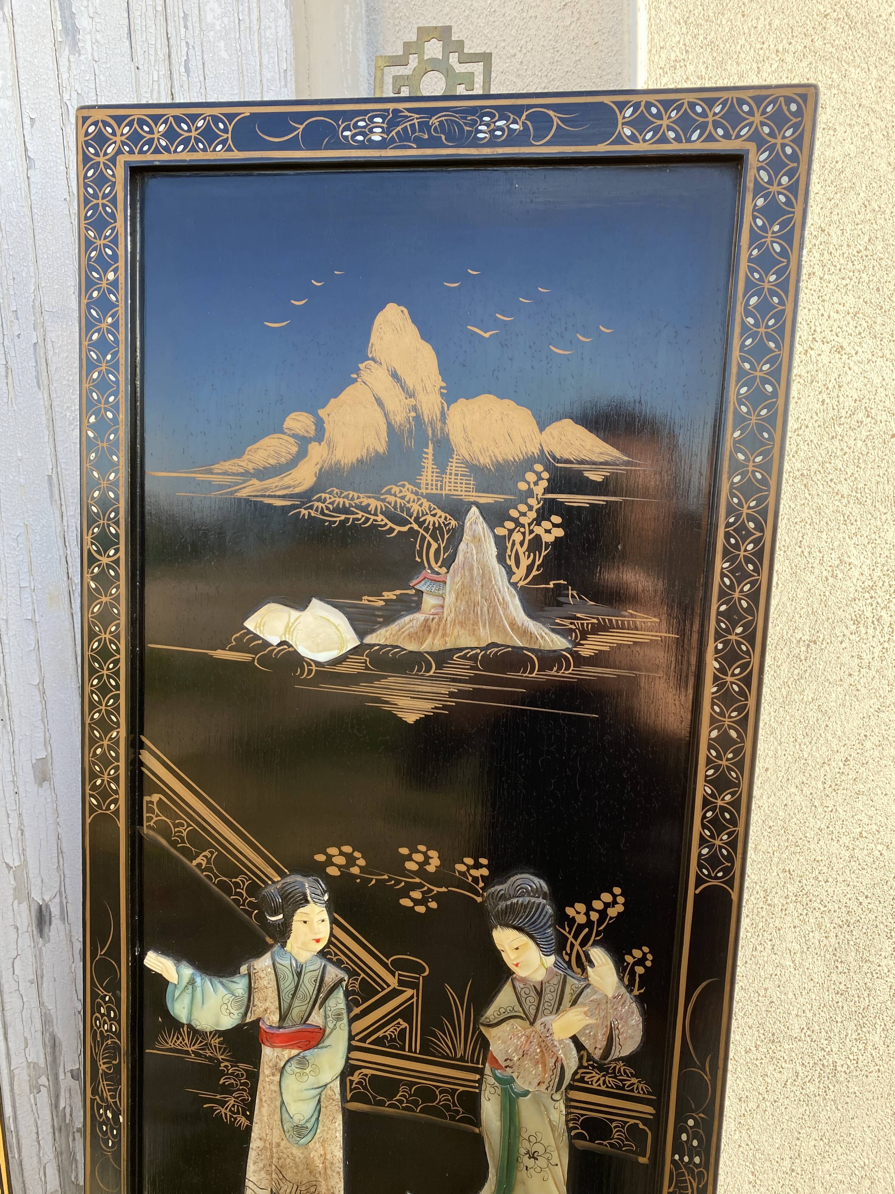 Chinese lacquered panels