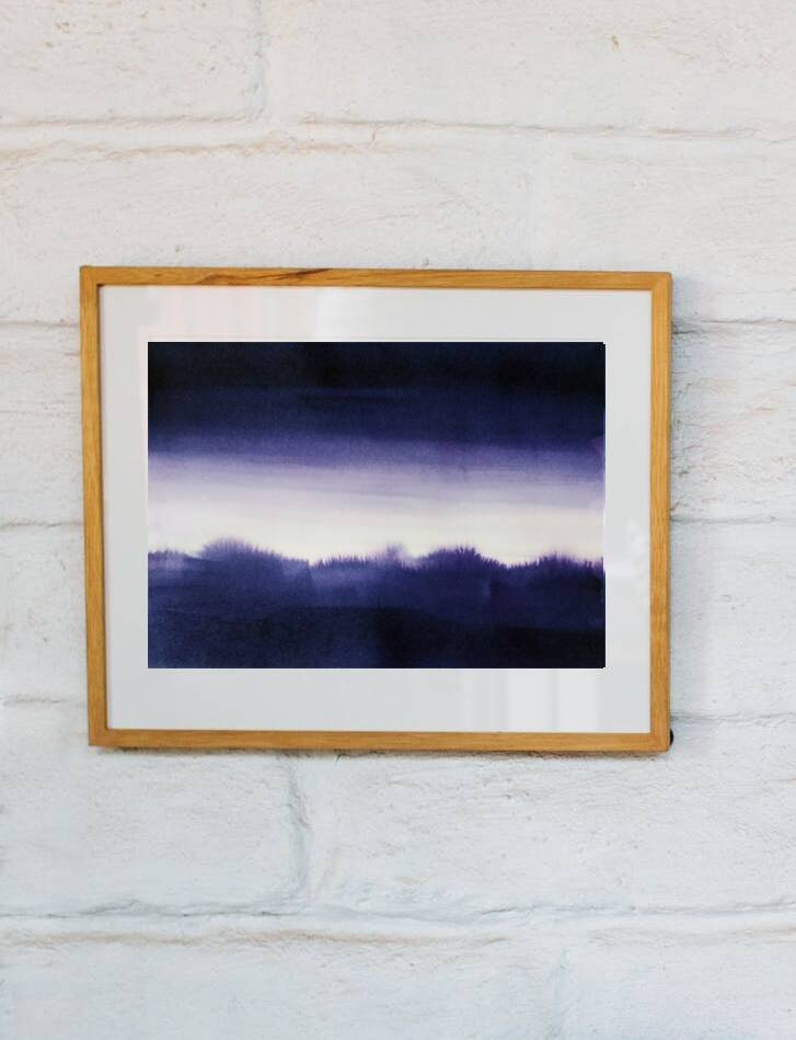 Blue landscape in ink 3