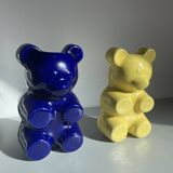 Duo of Haribo pop teddy wall vases in earthenware