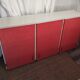 Placard haut de cuisine trois portes en formica rose
