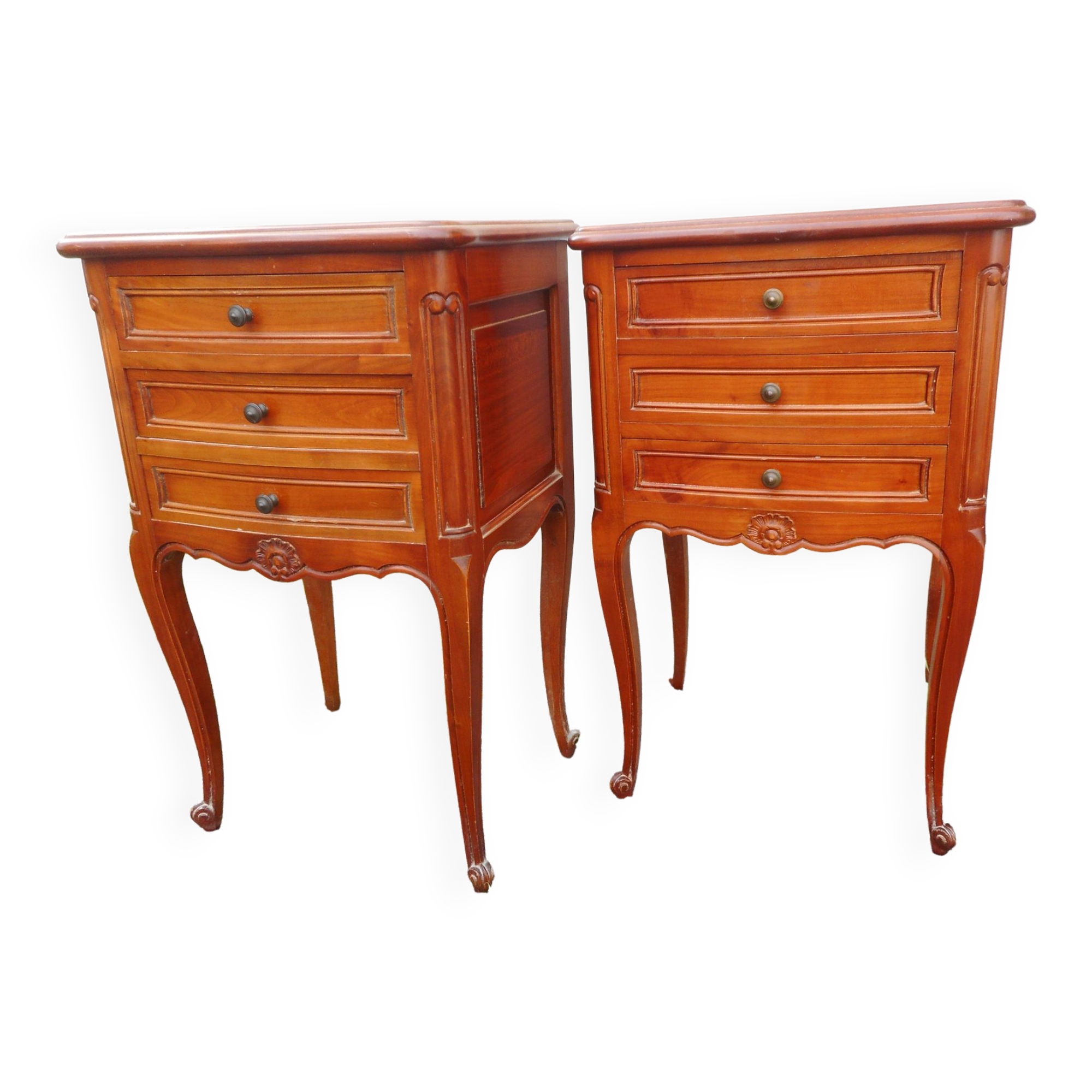 Pair of cherry bedside tables