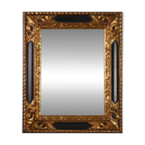 Carved Baroque Black and Giltwood Mirror, France 1850s
