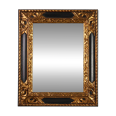 Miroir baroque en bois noir et doré sculpté, France années 1850.