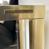 Console laiton et verre 1970 signée Pierre Vandel Paris