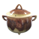 Flamed tripod sugar bowl