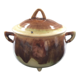 Flamed tripod sugar bowl