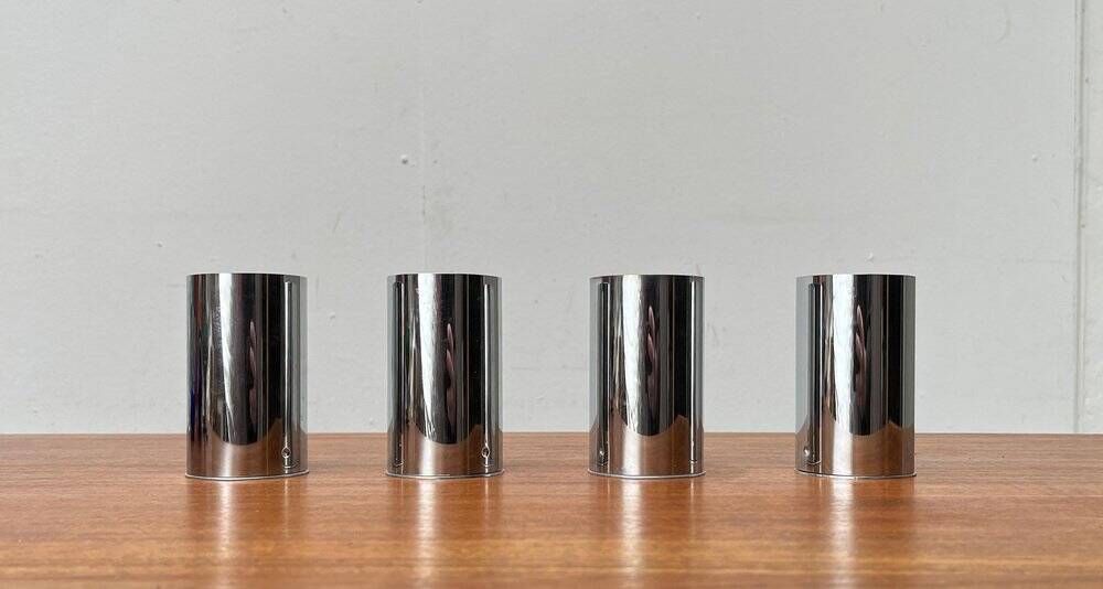 Vintage minimalist wall lamps or ceiling lights from the German space age by Rzb, set of 4.