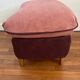 Siège, pouf vintage en velours côtelé rose et violine