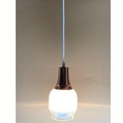 Vintage space age copper and opaline hanging lamp
