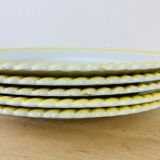 Set of 6 flat plates vintage earthenware