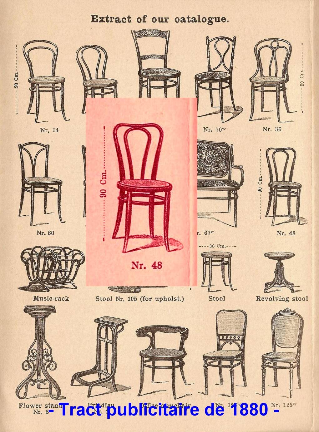2 Kohn chairs no. 48 by Kohn 1890, not Thonet bistro - caned -