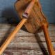 Solid wood tripod stool from the 50s