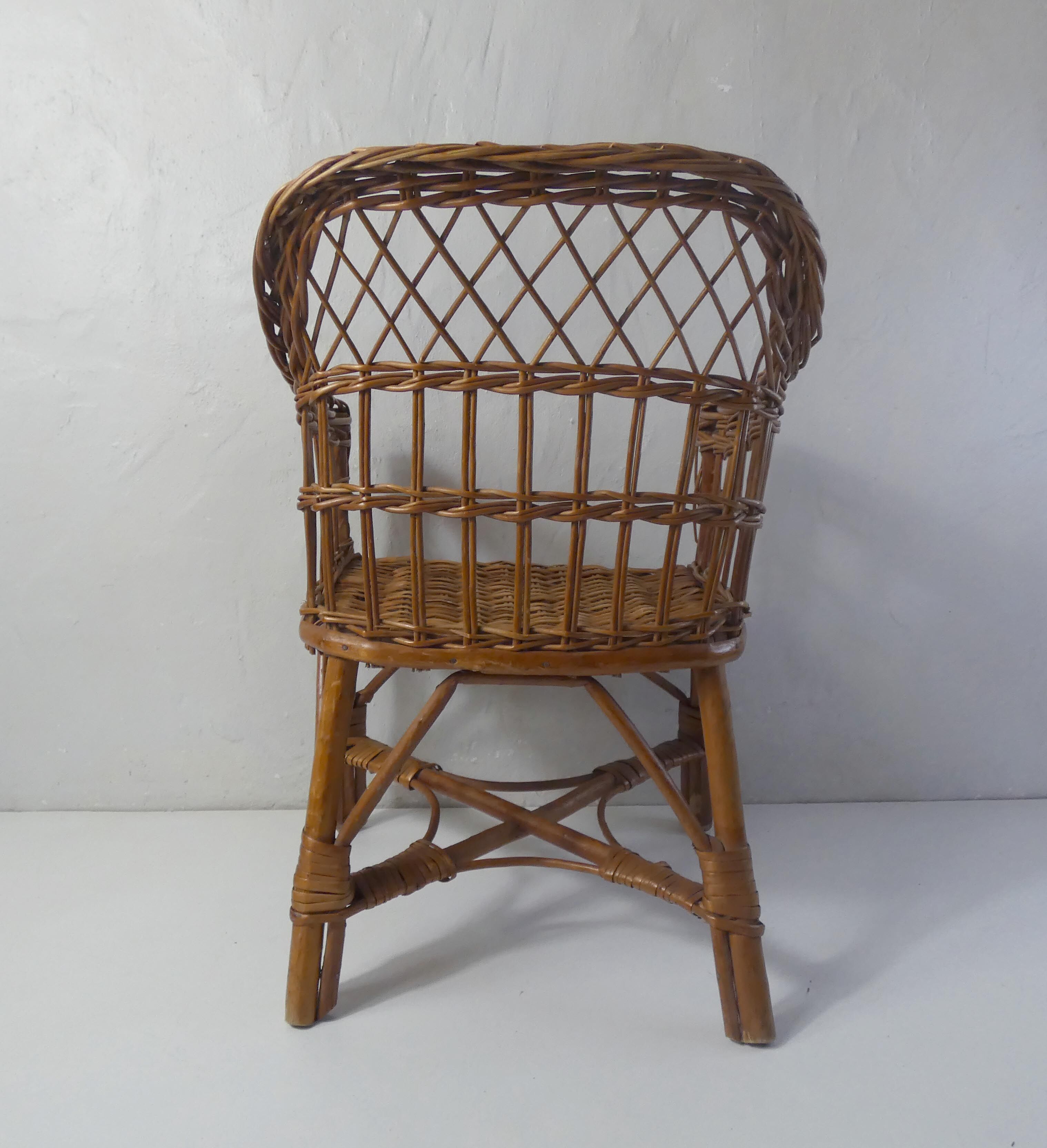 Rattan armchair for children