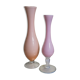 Duo of soliflores vintage glass and opaline