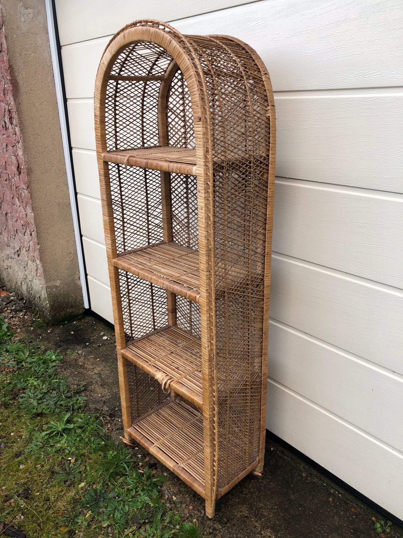 Vintage rattan  shelf