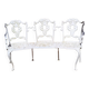 Large terrace or garden bench, made of cast iron, vintage decor.