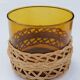 Set de 6 verres ambrés et rotin