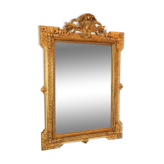 Louis XVI Style Carved Wood Gilded Mirror, 19th Century