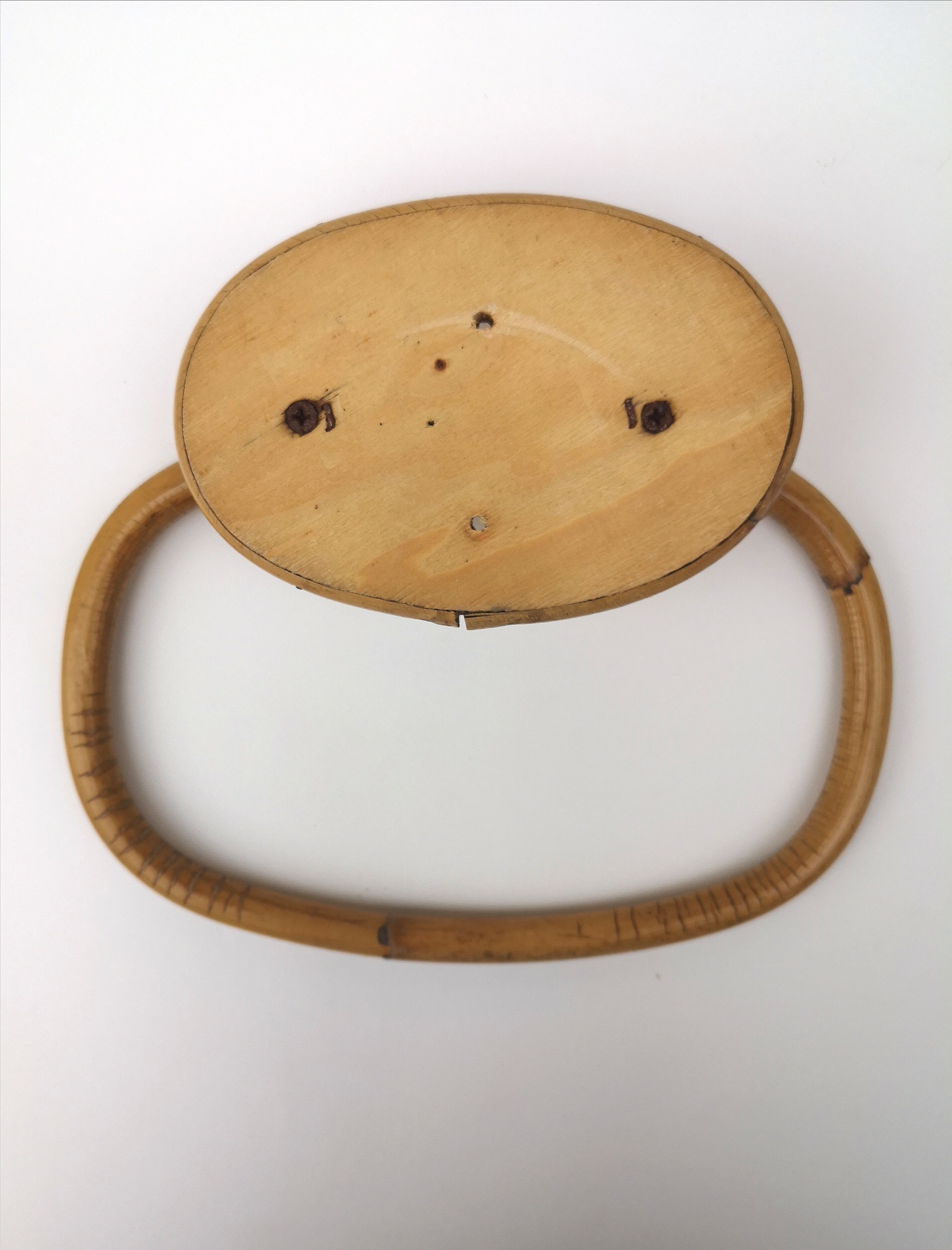 Vintage rattan towel rack and shelf