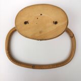 Vintage rattan towel rack and shelf
