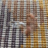 Tapis Rya rug Desso scandinave laine jaune space age moderniste mid-century vintage 1960/1970