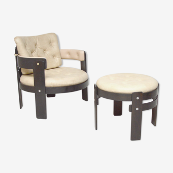 Fauteuil rond et ottoman, 1960