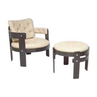 Fauteuil rond et ottoman, 1960