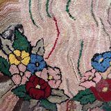 Handmade american hooked antique rug 100cm x 174cm 1880s