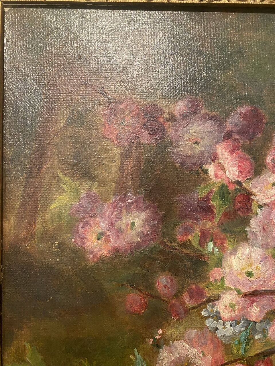 Old painting, still life, signed Monk, late nineteenth century early twentieth century