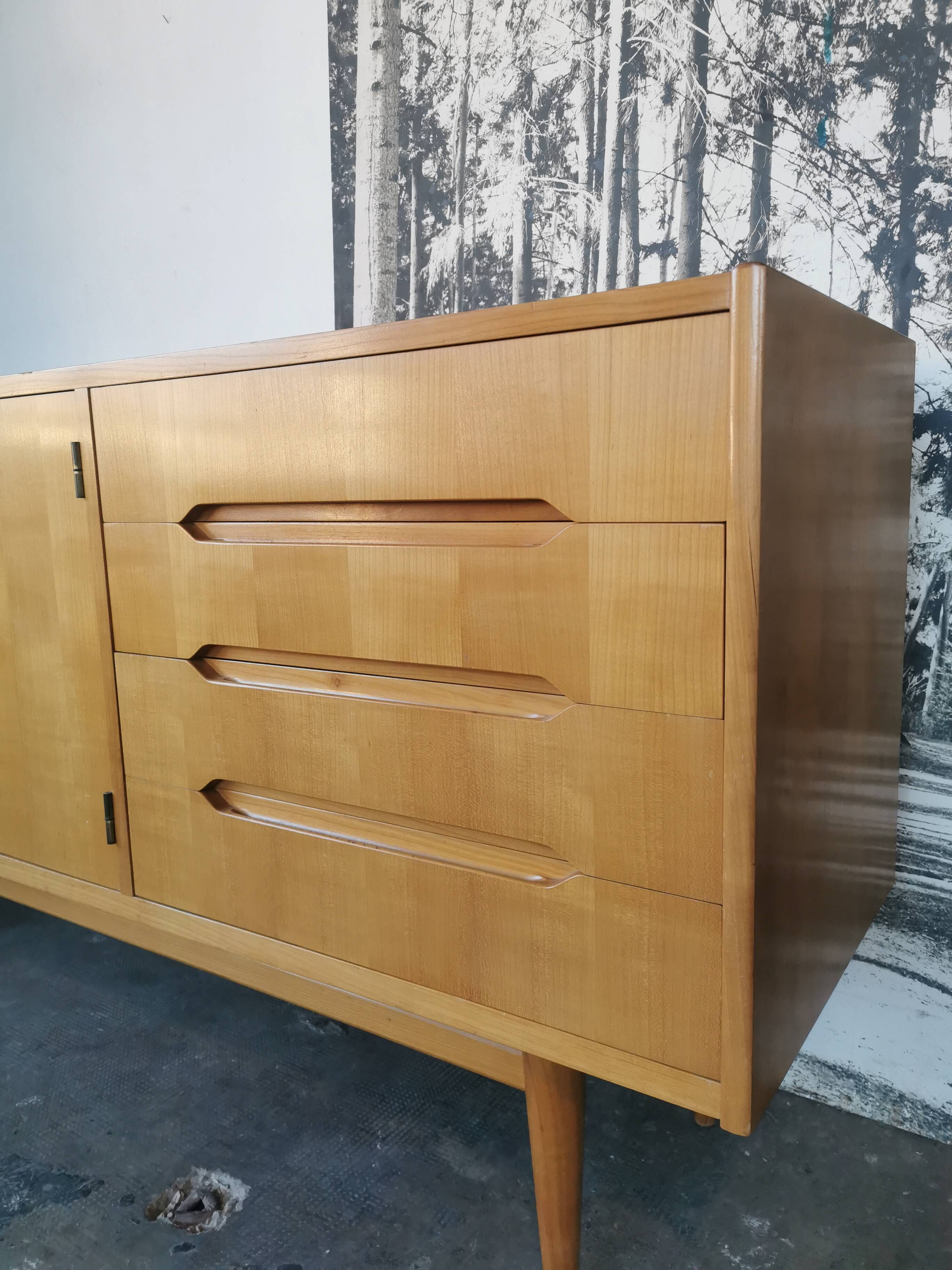 Sideboard in blond wood, 1970