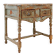 Side table with 2 drawers in patinated wood - 20th century