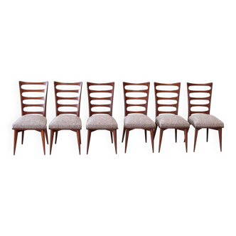 Set of six dining chairs Gaston Poisson style