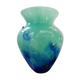 Ancien vase cristallerie la rochere multicouche vert & bleu vintage