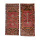 Set of 2 piece hand knotted oriental turkish area rugs 48 x 108 - 50 x 110 cm