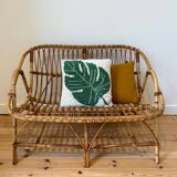 Vintage rattan bench