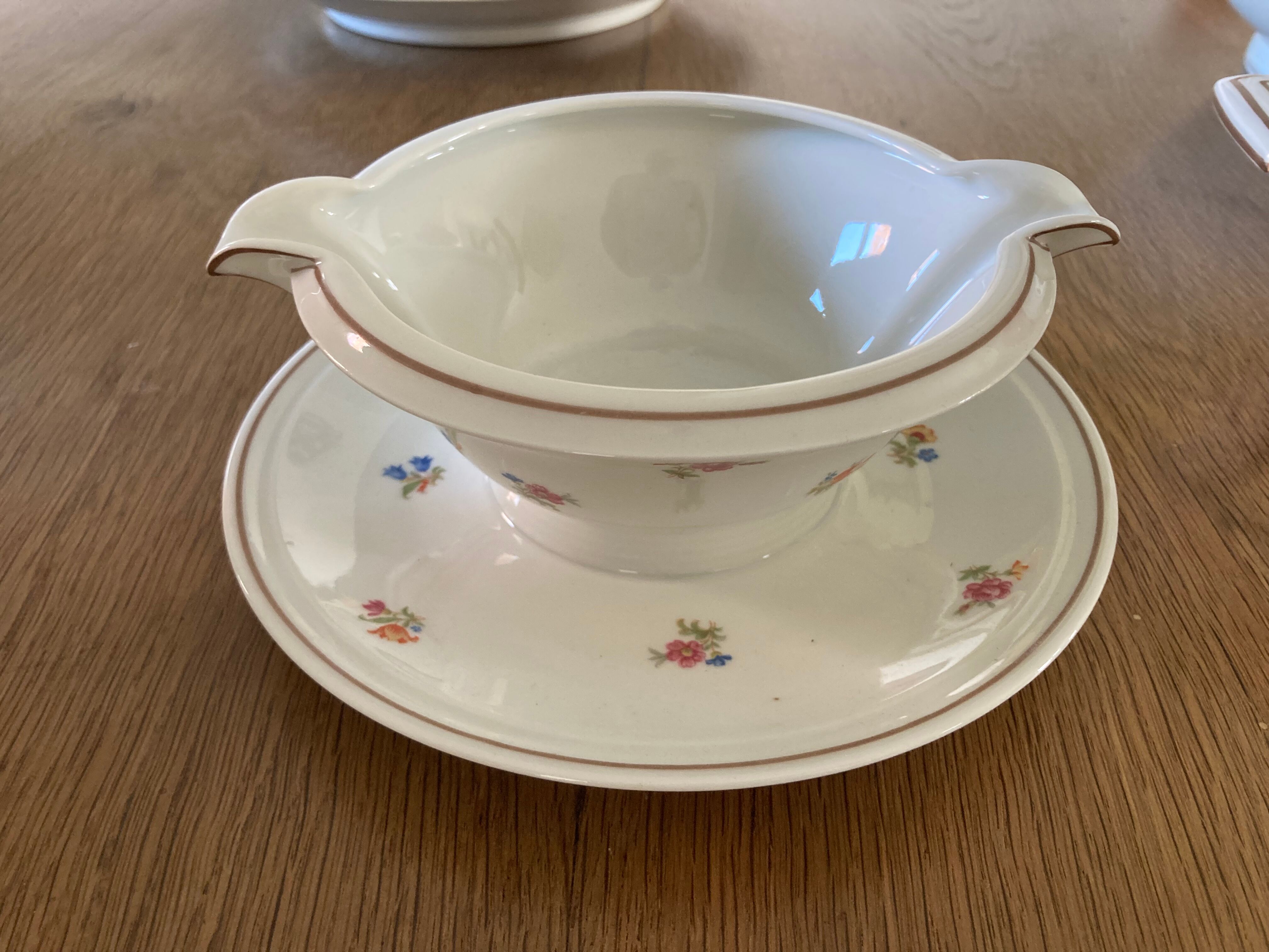 Limoges porcelain service with flowers
