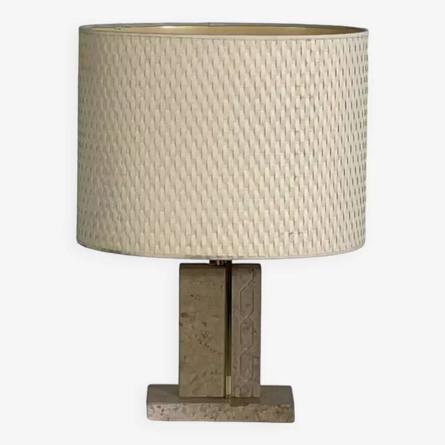 Vintage marble and brass lamp