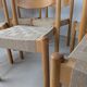 Set de 6 chaises empilables en hêtre et jute