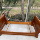 Louis Philippe Grange solid wood sleigh bed with base