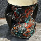 Rocaille Amphora Vase - Fat Lava Origin Vallauris or West Germany H 28 cm