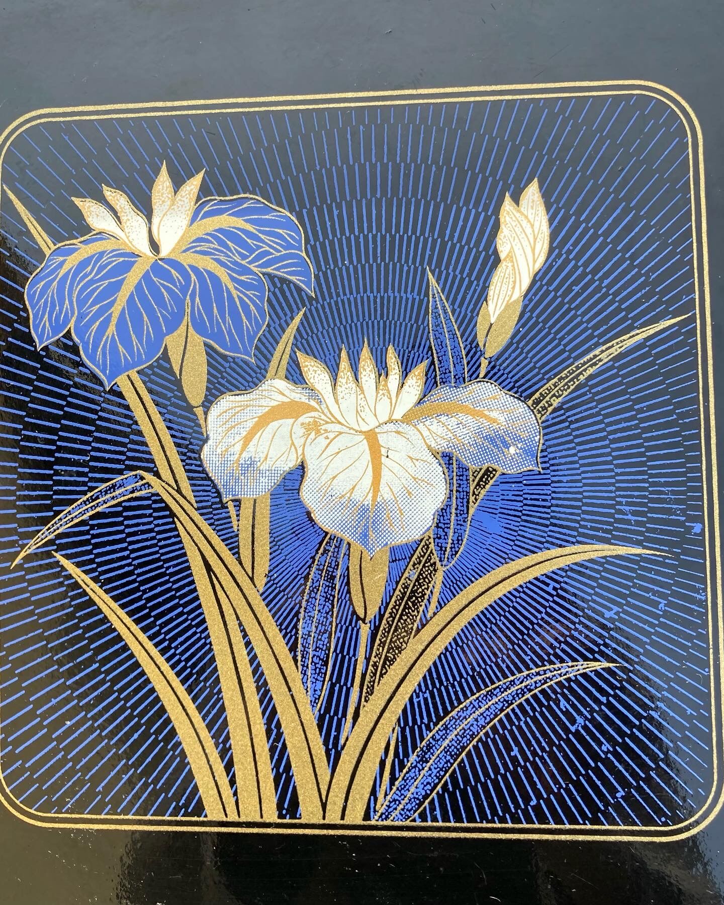 Vintage black lacquered trays