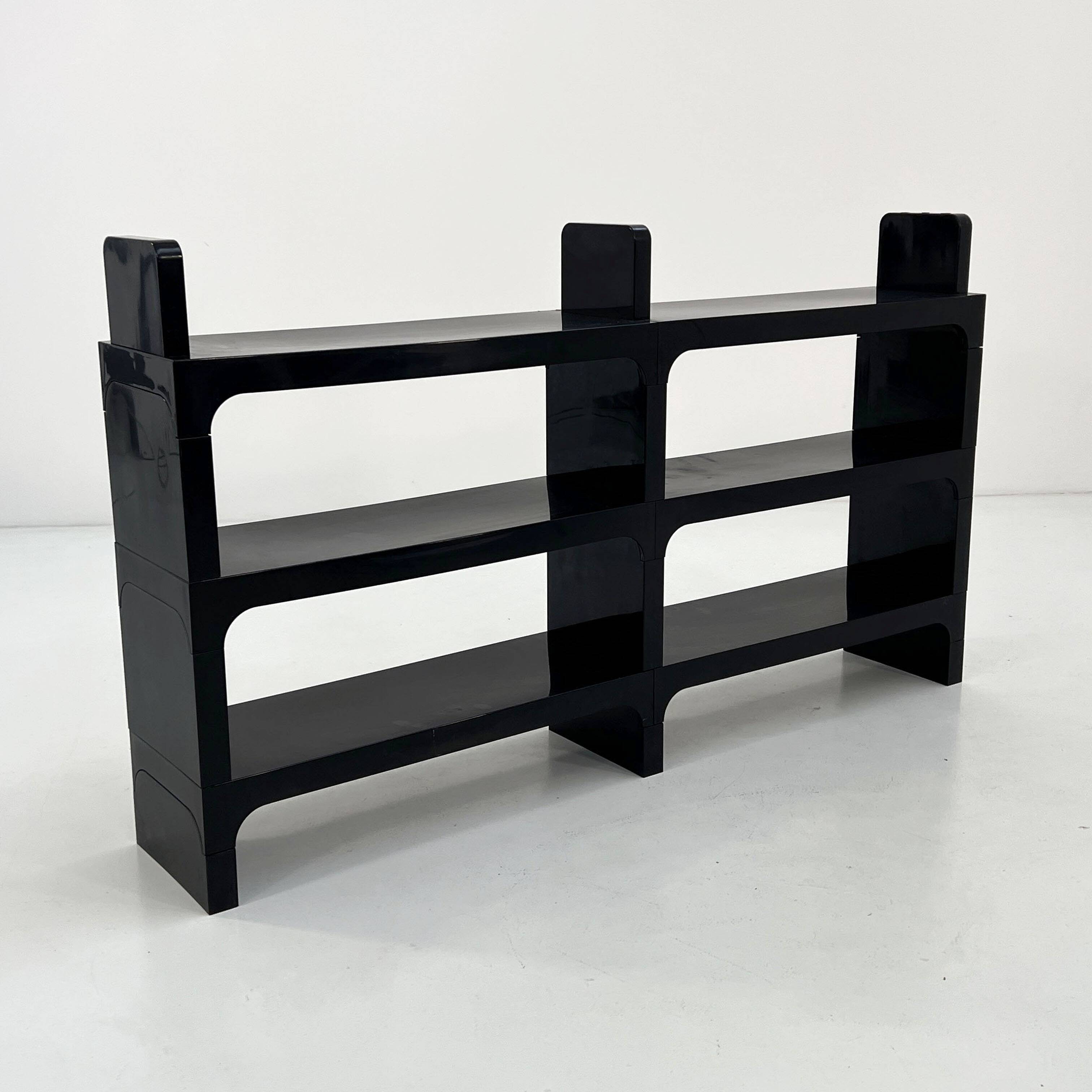 Modular black shelf by Olaf Von Bohr for Kartell, 1970