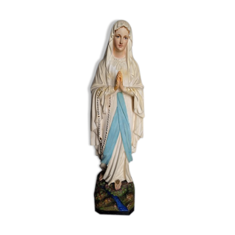 Old virgin statue Mary polychrome plaster