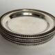 Set of 5 silvered metal coasters