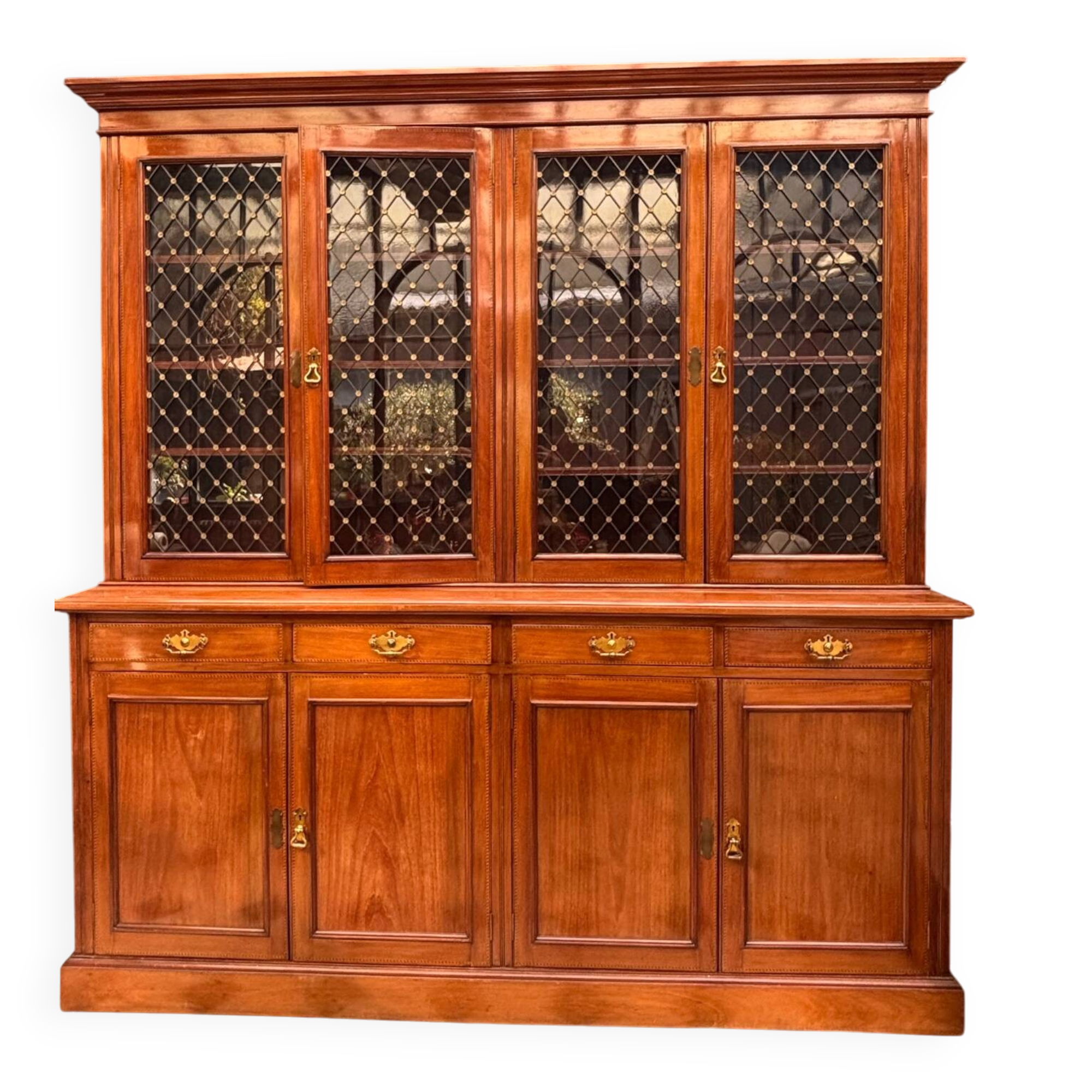 Large English library from the 19th century in mahogany.