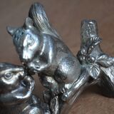 Silver-plated squirrel salt and pepper shakers