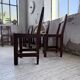 Set of 4 Savoyard pine folk art chairs from the 1950s.