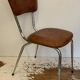 VINTAGE BROWN FAUX LEATHER CHAIR