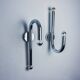 Pair of space-age tubular wall lights, chromed metal, Italy, 1970