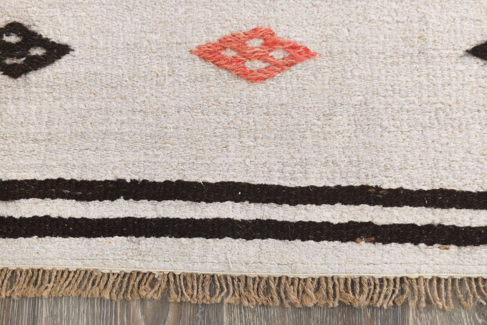 Tapis de couloir contemporain blanc et noir 2x9, 76x263 cm